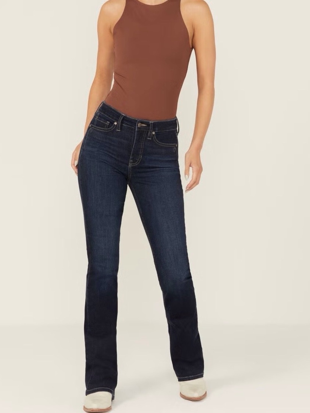 Shyanne High Rise Dark Blue Bootcut Jeans